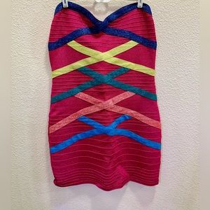 Forever 21 Pink Sparkle Bandage Bodycon Mini Dress Size 3X